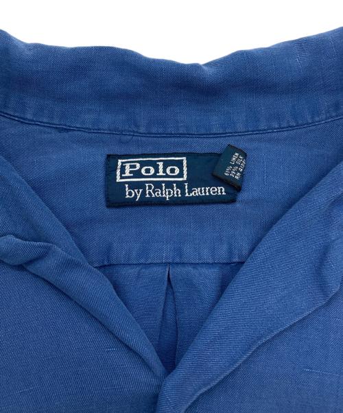 POLO RALPH LAUREN（ポロ・ラルフローレン）POLO RALPH LAUREN (ポロ・ラルフローレン) 【古着】リンネンシルクオープンカラーシャツ ブルー サイズ:Lの古着・服飾アイテム