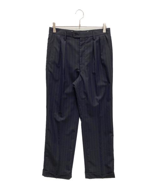 SOUTHWICK（サウスウィック）SOUTHWICK (サウスウィック) ストライプ2タックパンツ ネイビー サイズ:30の古着・服飾アイテム