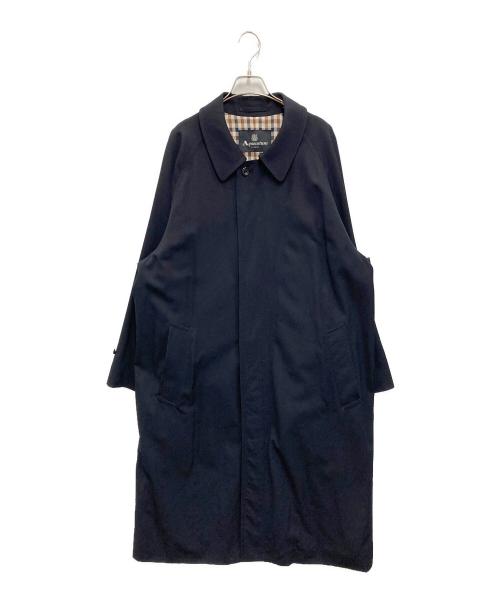 Aquascutum（アクアスキュータム）Aquascutum (アクアスキュータム) JOURNAL STANDARD (ジャーナルスタンダード) EX WOOL GABARDINE BALMACHAN COAT ネイビー サイズ:38の古着・服飾アイテム