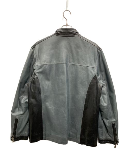 adidas（アディダス）adidas (アディダス) レザージャケット グレー×ブラック サイズ:SIZE XOの古着・服飾アイテム