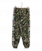 A BATHING APE×SAINT MICHAELアベイシングエイプ×セントマイケル）の古着「AP TRACK PNT / ST APE / CAMO」｜グリーン