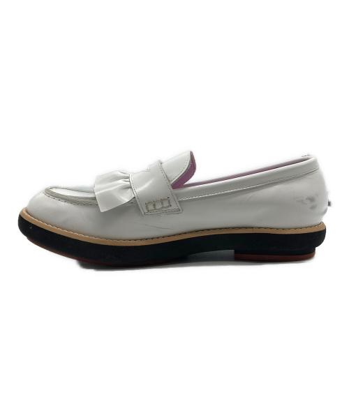 COMME des GARCONS tricot（コムデギャルソントリコ）COMME des GARCONS tricot (コムデギャルソントリコ) シャーリングフリルローファー ホワイト サイズ:22.5の古着・服飾アイテム