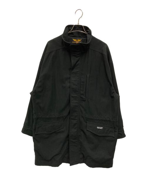 CALEE（キャリー）CALEE (キャリー) ヴィンテージ サテンバック ミリタリーコート ブラック サイズ:Lの古着・服飾アイテム