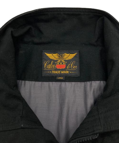 CALEE（キャリー）CALEE (キャリー) ヴィンテージ サテンバック ミリタリーコート ブラック サイズ:Lの古着・服飾アイテム