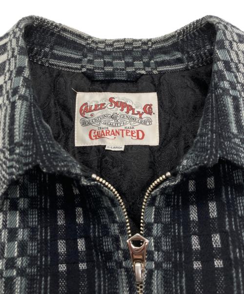 CALEE（キャリー）CALEE (キャリー) O/S DOBBY CHECK HARRINGTON TYPE JACKET ブラック サイズ:XLの古着・服飾アイテム