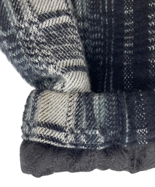 CALEE（キャリー）CALEE (キャリー) O/S DOBBY CHECK HARRINGTON TYPE JACKET ブラック サイズ:XLの古着・服飾アイテム