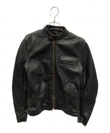 VANSON（バンソン）の古着「シングルライダースジャケット」｜ブラック