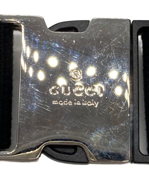 GUCCI（グッチ）GUCCI (グッチ) GGエンボスレザーベルトバッグ ブラックの古着・服飾アイテム