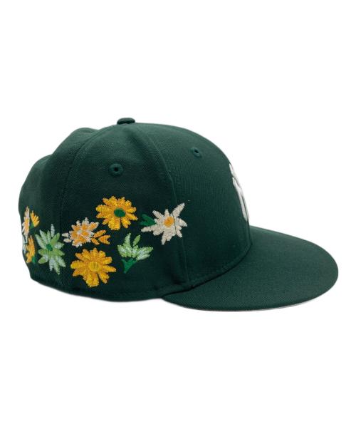 New Era（ニューエラ）New Era (ニューエラ) KITH (キス) フラワー刺繍 キャップ グリーン サイズ:7 1/2の古着・服飾アイテム