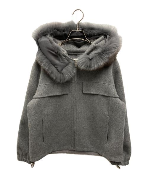 YONFA（ヨンファ）YONFA (ヨンファ) ウールカシミヤフードコート グレー サイズ:FREEの古着・服飾アイテム