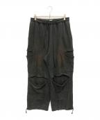 TASKSタスク）の古着「Cut Out Massive Wide Sweat Pants」｜グレー