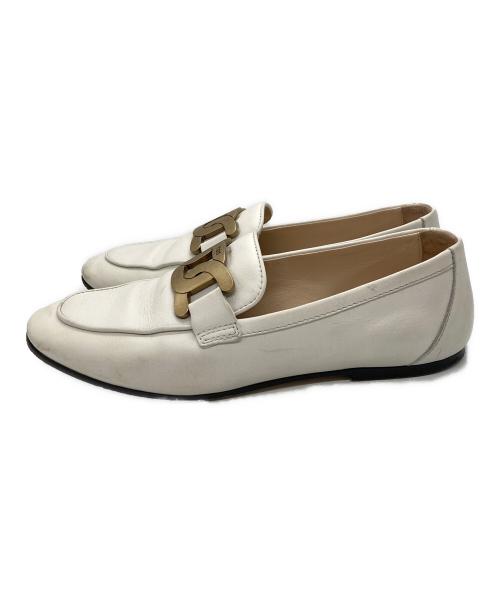 TOD'S（トッズ）TOD'S (トッズ) ケイトレザーローファー ホワイト サイズ:SIZE 37の古着・服飾アイテム