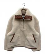 NKNITンニット）の古着「vegan mouton half zip Jacket」｜アイボリー