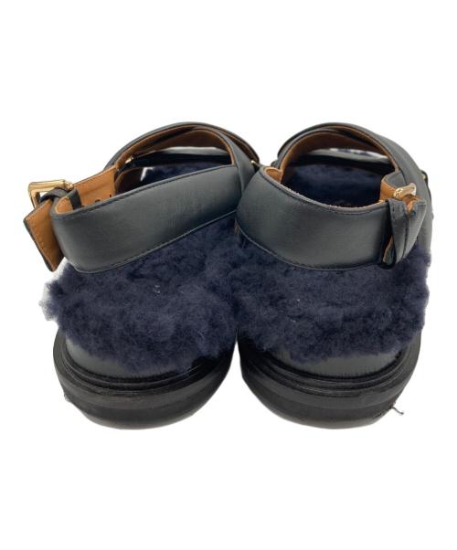 MARNI（マルニ）MARNI (マルニ) ファーフラットサンダル ブラック サイズ:SIZE 39の古着・服飾アイテム