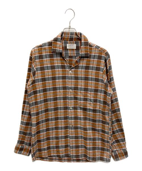 ARROW（アロー）ARROW (アロー) 【古着】チェックオープンカラーシャツ ブラウン サイズ:14 1/2の古着・服飾アイテム