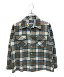 PENDLETON（ペンドルトン）の古着「【古着】オープンカラーボードシャツイ」｜ブルー×アイボリー