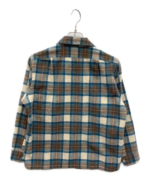 PENDLETON（ペンドルトン）PENDLETON (ペンドルトン) 【古着】オープンカラーボードシャツイ ブルー×アイボリー サイズ:Ｌの古着・服飾アイテム