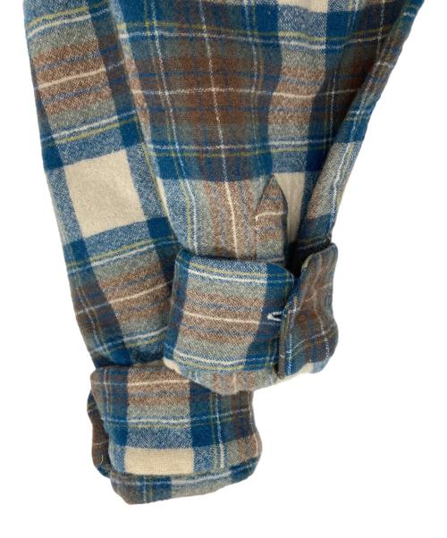 PENDLETON（ペンドルトン）PENDLETON (ペンドルトン) 【古着】オープンカラーボードシャツイ ブルー×アイボリー サイズ:Ｌの古着・服飾アイテム