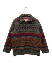 L.L.Bean（エルエルビーン）の古着「ネイティブ柄ラグジャケット」｜オリーブ×レッド