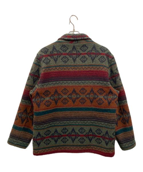 L.L.Bean（エルエルビーン）L.L.Bean (エルエルビーン) ネイティブ柄ラグジャケット オリーブ×レッド サイズ:Mの古着・服飾アイテム