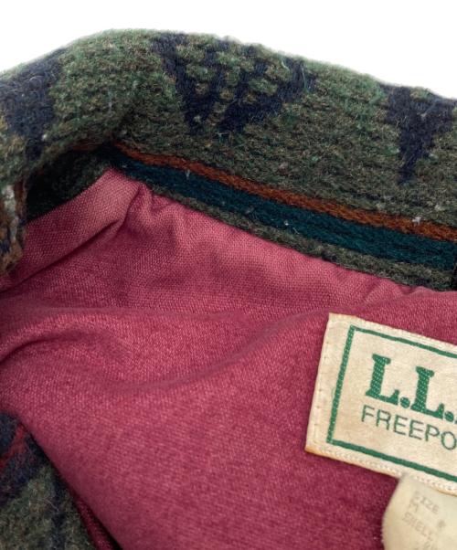 L.L.Bean（エルエルビーン）L.L.Bean (エルエルビーン) ネイティブ柄ラグジャケット オリーブ×レッド サイズ:Mの古着・服飾アイテム