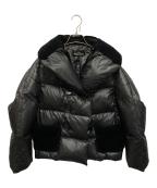 COMME des GARCONS tricotコムデギャルソントリコ）の古着「ベロア切替ダウンジャケット」｜ブラック