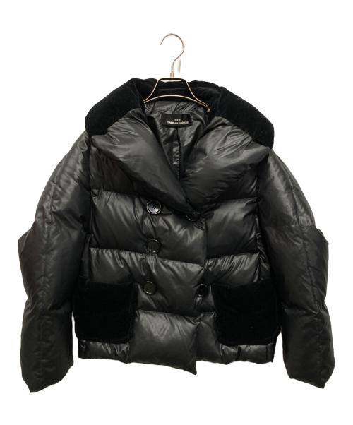 COMME des GARCONS tricot（コムデギャルソントリコ）COMME des GARCONS tricot (コムデギャルソントリコ) ベロア切替ダウンジャケット ブラック サイズ:不明の古着・服飾アイテム