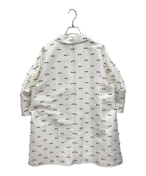 UNITED ARROWS（ユナイテッドアローズ）UNITED ARROWS (ユナイテッドアローズ) リボン カットジャカード コート ホワイト サイズ:36の古着・服飾アイテム