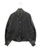 rosy monsterロージーモンスター）の古着「Bouquet Embroidery Stadium Jumper」｜ブラック