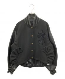rosy monster（ロージーモンスター）の古着「Bouquet Embroidery Stadium Jumper」｜ブラック