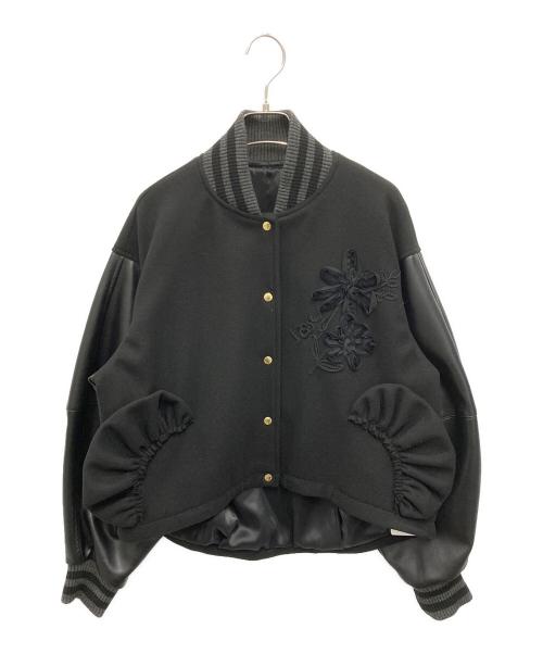 rosy monster（ロージーモンスター）rosy monster (ロージーモンスター) Bouquet Embroidery Stadium Jumper ブラック サイズ:FREEの古着・服飾アイテム