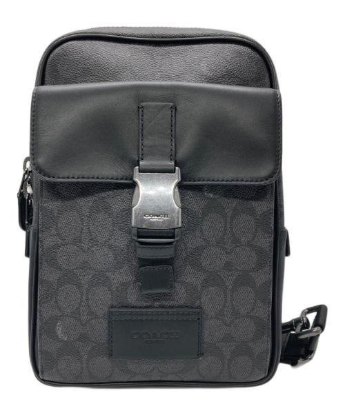 COACH（コーチ）COACH (コーチ) レザーショルダーバッグ ブラックの古着・服飾アイテム