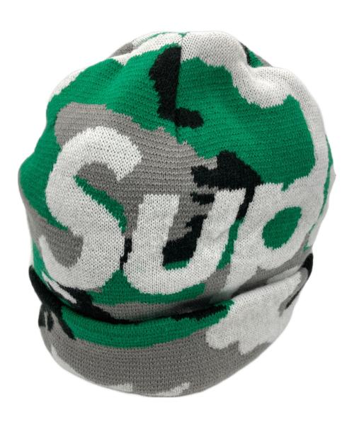 SUPREME（シュプリーム）SUPREME (シュプリーム) CAMO BIG LOGO BEANIE グリーンの古着・服飾アイテム