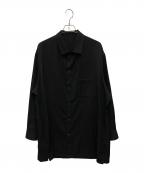 Yohji Yamamoto pour hommeヨウジヤマモト プールオム）の古着「シワギャバトッパーシャツ」｜ブラック