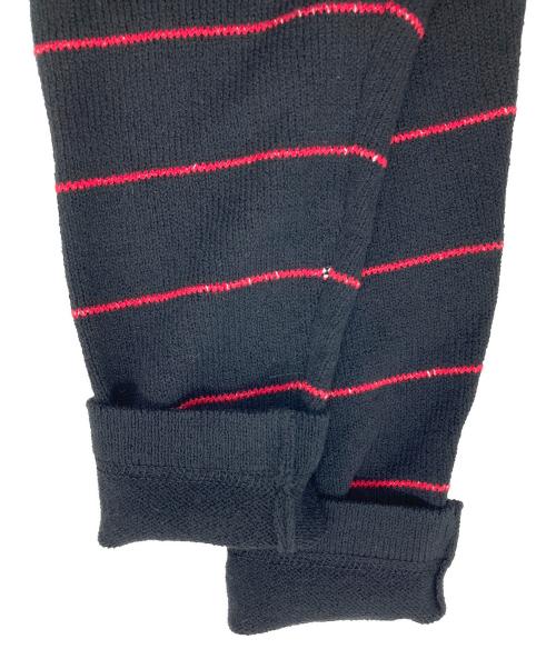 MEYAME（メヤメ）MEYAME (メヤメ) BORDER COTTON KNIT CARDIGAN ブラック サイズ:FREEの古着・服飾アイテム