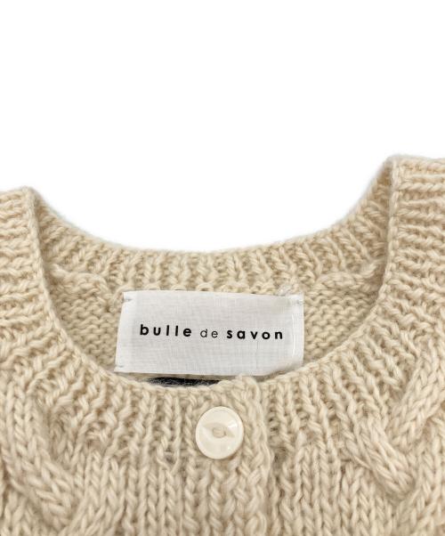 bulle de savon（ビュル デ サボン）bulle de savon (ビュル デ サボン) ネパールハンドニットアラン編クルーネックブルゾン アイボリー サイズ:SIZE Freeの古着・服飾アイテム
