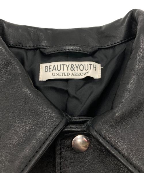 BEAUTY&YOUTH（ビューティーアンドユース）BEAUTY&YOUTH (ビューティーアンドユース) セミベジタブルレザー ラグラン ブルゾン ブラック サイズ:M 未使用品の古着・服飾アイテム