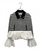 Bibiy.ビビィ）の古着「CARLI BALLOON PEPURAMU TOP」｜ホワイト×ブラック