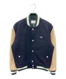 LACOSTE（ラコステ）の古着「ウールブレンドスタジアムジャケット」｜ネイビー×グリーン