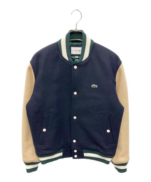 LACOSTE（ラコステ）LACOSTE (ラコステ) ウールブレンドスタジアムジャケット ネイビー×グリーン サイズ:SMの古着・服飾アイテム