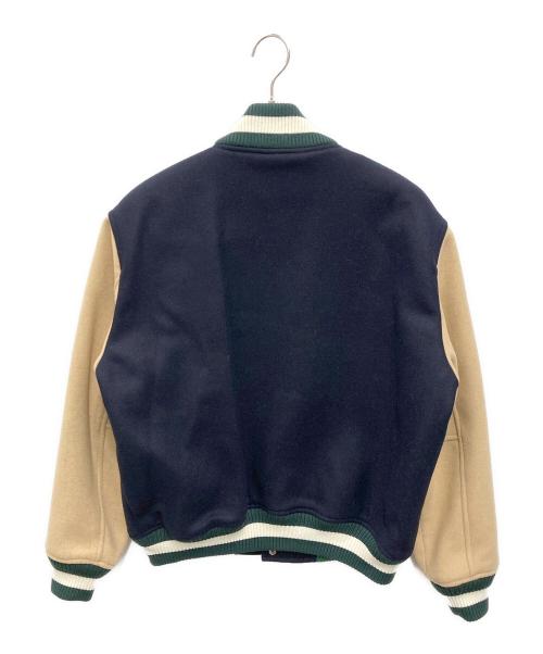 LACOSTE（ラコステ）LACOSTE (ラコステ) ウールブレンドスタジアムジャケット ネイビー×グリーン サイズ:SMの古着・服飾アイテム
