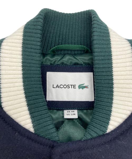 LACOSTE（ラコステ）LACOSTE (ラコステ) ウールブレンドスタジアムジャケット ネイビー×グリーン サイズ:SMの古着・服飾アイテム