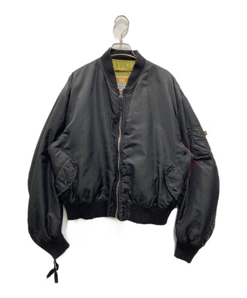 424（フォートゥーフォー）424 (フォートゥーフォー) ALPHA (アルファ) SLAM JAM (サイアム ジャム) MA-1 PRINTED BOMBERJACKET ブラック サイズ:Lの古着・服飾アイテム