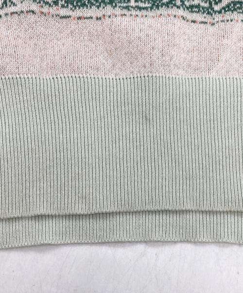 SOSHIOTSUKI（ソウシ オオツキ）SOSHIOTSUKI (ソウシ オオツキ) 100YEN KNIT総柄薄手ニット ベージュ サイズ:46の古着・服飾アイテム