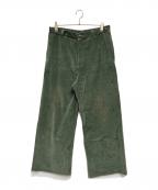 SOSHIOTSUKIソウシ オオツキ）の古着「DOUBLE BELTLOOP CORDUROY PANT」｜オリーブ