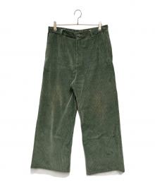SOSHIOTSUKI（ソウシ オオツキ）の古着「DOUBLE BELTLOOP CORDUROY PANT」｜オリーブ