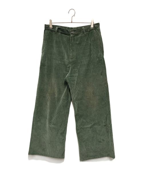 SOSHIOTSUKI（ソウシ オオツキ）SOSHIOTSUKI (ソウシ オオツキ) DOUBLE BELTLOOP CORDUROY PANT オリーブ サイズ:Lの古着・服飾アイテム