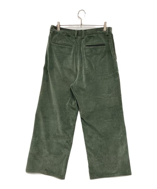 SOSHIOTSUKI（ソウシ オオツキ）SOSHIOTSUKI (ソウシ オオツキ) DOUBLE BELTLOOP CORDUROY PANT オリーブ サイズ:Lの古着・服飾アイテム