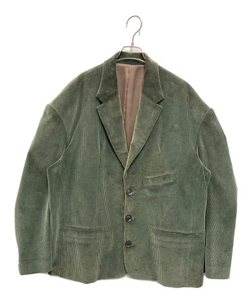 SOSHIOTSUKI（ソウシ オオツキ）SOSHIOTSUKI (ソウシ オオツキ) ROUND BIG SHOULDER CORDUROY JACKET オリーブ サイズ:SIZE 46の古着・服飾アイテム