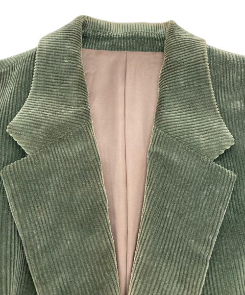 SOSHIOTSUKI（ソウシ オオツキ）SOSHIOTSUKI (ソウシ オオツキ) ROUND BIG SHOULDER CORDUROY JACKET オリーブ サイズ:SIZE 46の古着・服飾アイテム